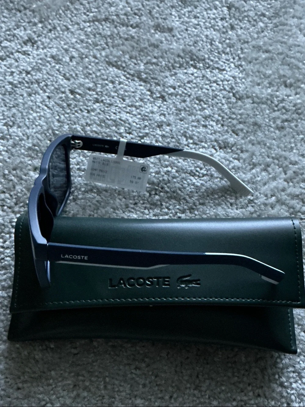 LacosteRectangular Sunglasses with Case - Matte Blue